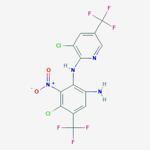 molecular formula C13H6Cl2F6N4O2 B6595222 5-Chloro-N1-(3-chloro-5-(trifluoromethyl)pyridin-2-yl)-6-nitro-4-(trifluoromethyl)benzene-1,2-diamine CAS No. 2044706-66-1