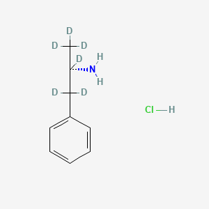 molecular formula C9H14ClN B6595241 苯乙烷-α,β,β-d3-胺，α-(甲基-d3)-，盐酸盐，(αS)- CAS No. 205437-62-3