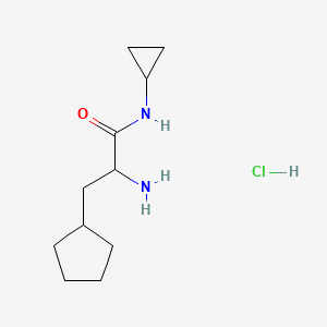 molecular formula C11H21ClN2O B6595260 2-氨基-3-环戊基-N-环丙基丙酰胺盐酸盐 CAS No. 2070014-73-0