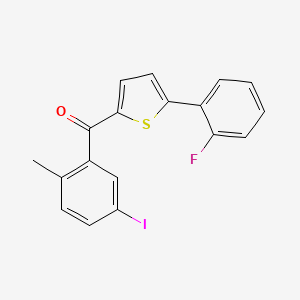 molecular formula C18H12FIOS B6595266 (5-(2-Fluorophenyl)thiophen-2-yl)(5-iodo-2-methylphenyl)methanone CAS No. 2070015-36-8