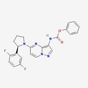 molecular formula C23H19F2N5O2 B6595304 phenyl (R)-(5-(2-(2,5-difluorophenyl)pyrrolidin-1-yl)pyrazolo[1,5-a]pyrimidin-3-yl)carbamate CAS No. 2135871-21-3