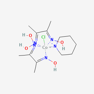 chlorocobalt(1+);(NE)-N-[(3E)-3-hydroxyiminobutan-2-ylidene]hydroxylamine;piperidin-1-ide
