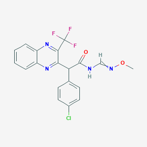 molecular formula C19H14ClF3N4O2 B6595551 alpha-(4-Chlorophenyl)-N-[(methoxyamino)methylene]-3-(trifluoromethyl)-2-quinoxalineacetamide CAS No. 338412-29-6