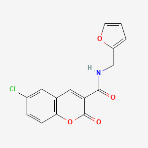 molecular formula C15H10ClNO4 B6595672 6-chloro-N-(2-furylmethyl)-2-oxo-2H-chromene-3-carboxamide CAS No. 388609-31-2