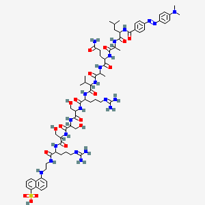 molecular formula C70H104N22O18S B6595673 L-Argininamide, N-[4-[[4-(dimethylamino)phenyl]azo]benzoyl]-L-leucyl-L-alanyl-L-glutaminyl-L-alanyl-L-valyl-L-arginyl-L-seryl-L-seryl-L-seryl-N-[2-[(5-sulfo-1-naphthalenyl)amino]ethyl]-(9CI) CAS No. 396716-14-6