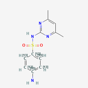 molecular formula C12H14N4O2S B6596174 苯-13C6-磺酰胺，4-氨基-N-(4,6-二甲基-2-嘧啶基)- CAS No. 77643-91-5
