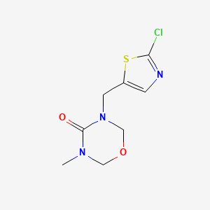 molecular formula C8H10ClN3O2S B6596427 3-[(2-Chloro-1,3-thiazol-5-yl)methyl]-5-methyl-1,3,5-oxadiazinan-4-one CAS No. 902493-06-5