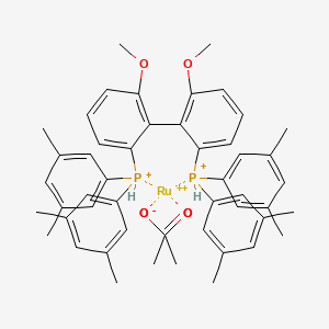 molecular formula C50H56O6P2Ru+2 B6596460 Ruthenium, bis(acetato-|EO,|EO')[[(1S)-6,6'-dimethoxy[1,1'-biphenyl]-2,2'-diyl]bis[bis(3,5-dimethylphenyl)phosphine-|EP]]-, (OC-6-22) CAS No. 916197-27-8