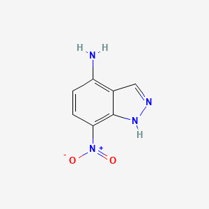 molecular formula C7H6N4O2 B6596469 7-硝基-1H-吲唑-4-胺 CAS No. 918961-25-8