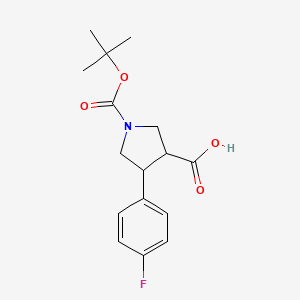 molecular formula C16H20FNO4 B6596520 1-(叔丁氧羰基)-4-(4-氟苯基)吡咯烷-3-羧酸 CAS No. 939757-95-6