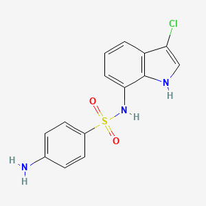 molecular formula C14H12ClN3O2S B6596596 4-amino-N-(3-chloro-1H-indol-7-yl)benzene-1-sulfonamide CAS No. 165668-25-7