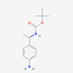 molecular formula C13H20N2O2 B6596648 tert-butyl N-[(1S)-1-(4-aminophenyl)ethyl]carbamate CAS No. 255060-77-6
