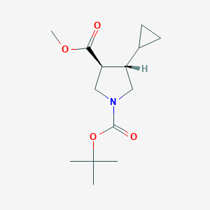 rac-1-tert-butyl 3-methyl (3R,4R)-4-cyclopropylpyrrolidine-1,3-dicarboxylate