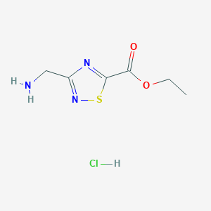 molecular formula C6H10ClN3O2S B6596823 ethyl 3-(aminomethyl)-1,2,4-thiadiazole-5-carboxylate hydrochloride CAS No. 1803607-44-4