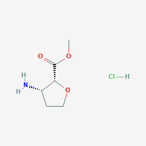 molecular formula C6H12ClNO3 B6596848 rac-methyl (2R,3S)-3-aminooxolane-2-carboxylate hydrochloride, cis CAS No. 1969287-67-9
