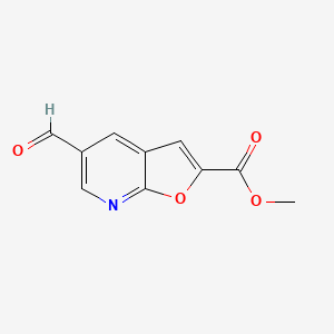 molecular formula C10H7NO4 B6597058 methyl 5-formylfuro[2,3-b]pyridine-2-carboxylate CAS No. 1253696-29-5