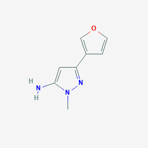 molecular formula C8H9N3O B6597114 3-(furan-3-yl)-1-methyl-1H-pyrazol-5-amine CAS No. 92406-51-4
