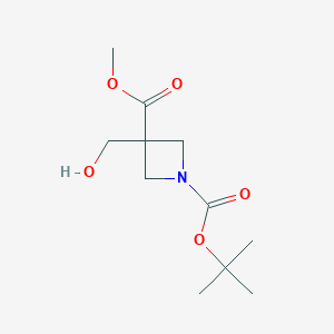 molecular formula C11H19NO5 B6597136 1-tert-butyl 3-methyl 3-(hydroxymethyl)azetidine-1,3-dicarboxylate CAS No. 2173991-68-7