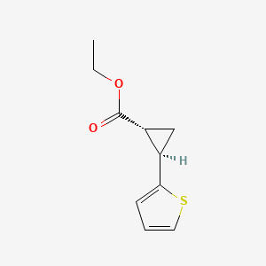 rac-ethyl (1R,2R)-2-(thiophen-2-yl)cyclopropane-1-carboxylate, trans