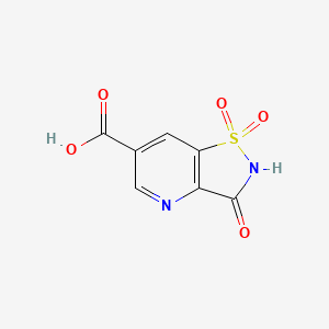 molecular formula C7H4N2O5S B6597233 1,1,3-trioxo-2H,3H-1lambda6-[1,2]thiazolo[4,5-b]pyridine-6-carboxylic acid CAS No. 2138157-71-6