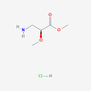 molecular formula C5H12ClNO3 B6597245 methyl (2S)-3-amino-2-methoxypropanoate hydrochloride CAS No. 133153-73-8