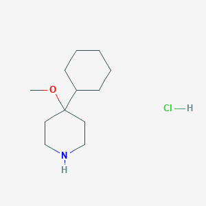 molecular formula C12H24ClNO B6597273 4-cyclohexyl-4-methoxypiperidine hydrochloride CAS No. 1394334-25-8