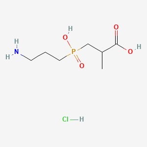 molecular formula C7H17ClNO4P B6597436 3-[(3-aminopropyl)(hydroxy)phosphoryl]-2-methylpropanoic acid hydrochloride CAS No. 1160184-47-3
