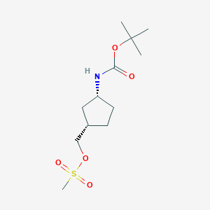rac-tert-butyl N-[(1R,3S)-3-[(methanesulfonyloxy)methyl]cyclopentyl]carbamate