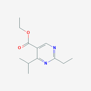 molecular formula C12H18N2O2 B6597517 ethyl 2-ethyl-4-(propan-2-yl)pyrimidine-5-carboxylate CAS No. 887410-44-8