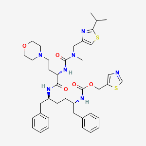 molecular formula C40H53N7O5S2 B6597714 (1,3-thiazol-5-yl)methyl N-[(2S,5S)-5-[(2S)-2-{[methyl({[2-(propan-2-yl)-1,3-thiazol-4-yl]methyl})carbamoyl]amino}-4-(morpholin-4-yl)butanamido]-1,6-diphenylhexan-2-yl]carbamate CAS No. 2230789-82-7