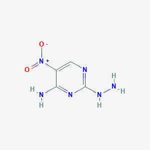 molecular formula C4H6N6O2 B6597765 2-hydrazinyl-5-nitropyrimidin-4-amine CAS No. 1128-29-6
