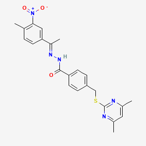molecular formula C23H23N5O3S B6597945 4-{[(4,6-dimethylpyrimidin-2-yl)sulfanyl]methyl}-N'-[1-(4-methyl-3-nitrophenyl)ethylidene]benzohydrazide CAS No. 1013528-93-2