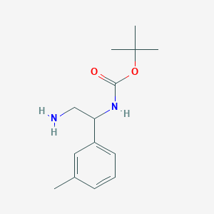 molecular formula C14H22N2O2 B6597962 tert-butyl N-[2-amino-1-(3-methylphenyl)ethyl]carbamate CAS No. 1016744-68-5