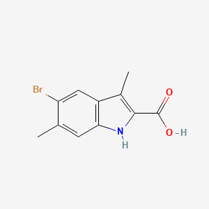 molecular formula C11H10BrNO2 B6598055 5-bromo-3,6-dimethyl-1H-indole-2-carboxylic acid CAS No. 894853-35-1