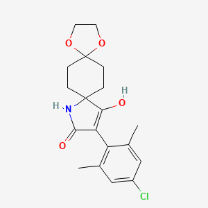 molecular formula C19H22ClNO4 B6598133 11-(4-chloro-2,6-dimethylphenyl)-12-hydroxy-1,4-dioxa-9-azadispiro[4.2.4^{8}.2^{5}]tetradec-11-en-10-one CAS No. 907187-07-9