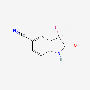 molecular formula C9H4F2N2O B6598220 3,3-二氟-2-氧代-2,3-二氢-1H-吲哚-5-腈 CAS No. 1286793-04-1