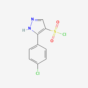 molecular formula C9H6Cl2N2O2S B6598330 3-(4-chlorophenyl)-1H-pyrazole-4-sulfonyl chloride CAS No. 1248922-84-0