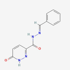 molecular formula C12H10N4O2 B6598409 6-oxo-N'-[(1E)-phenylmethylidene]-1,6-dihydropyridazine-3-carbohydrazide CAS No. 332040-94-5