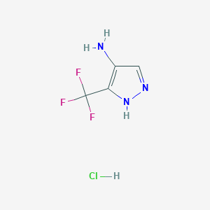molecular formula C4H5ClF3N3 B6598527 3-(trifluoromethyl)-1H-pyrazol-4-amine hydrochloride CAS No. 1443279-74-0