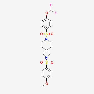 molecular formula C21H24F2N2O6S2 B6598622 7-[4-(difluoromethoxy)benzenesulfonyl]-2-(4-methoxybenzenesulfonyl)-2,7-diazaspiro[3.5]nonane CAS No. 1809829-78-4