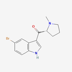 molecular formula C14H15BrN2O B6598682 5-bromo-3-[(2R)-1-methylpyrrolidine-2-carbonyl]-1H-indole CAS No. 180637-93-8