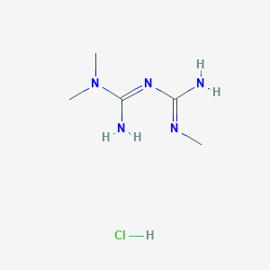 molecular formula C5H14ClN5 B6598724 1-(N',N'-dimethylcarbamimidamido)-N-methylmethanimidamide hydrochloride CAS No. 352211-51-9