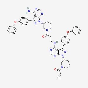 molecular formula C50H48N12O4 B6598760 1-[(3R)-3-[4-({3-[(3R)-3-[4-amino-3-(4-phenoxyphenyl)-1H-pyrazolo[3,4-d]pyrimidin-1-yl]piperidin-1-yl]-3-oxopropyl}amino)-3-(4-phenoxyphenyl)-1H-pyrazolo[3,4-d]pyrimidin-1-yl]piperidin-1-yl]prop-2-en-1-one CAS No. 2031255-23-7