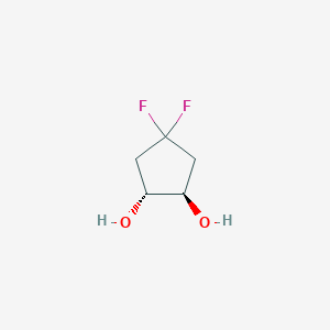molecular formula C5H8F2O2 B6598766 rac-(1R,2R)-4,4-difluorocyclopentane-1,2-diol, trans CAS No. 1903430-05-6