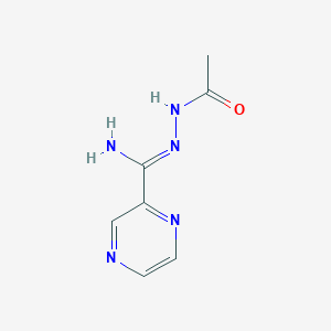 molecular formula C7H9N5O B6598782 N'-[amino(pyrazin-2-yl)methylidene]acetohydrazide CAS No. 717846-93-0