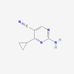 molecular formula C8H8N4 B6598810 2-amino-4-cyclopropylpyrimidine-5-carbonitrile CAS No. 2214020-57-0