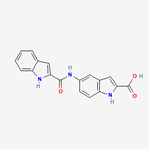 molecular formula C18H13N3O3 B6598817 1H-Indole-2-carboxylic acid, 5-[(1H-indol-2-ylcarbonyl)amino]- CAS No. 101134-91-2
