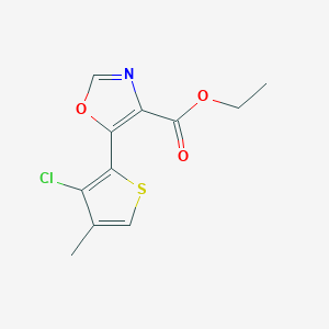 molecular formula C11H10ClNO3S B6598913 ethyl 5-(3-chloro-4-methylthiophen-2-yl)-1,3-oxazole-4-carboxylate CAS No. 1969024-71-2