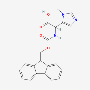 molecular formula C21H19N3O4 B6598950 2-({[(9H-fluoren-9-yl)methoxy]carbonyl}amino)-2-(1-methyl-1H-imidazol-5-yl)acetic acid CAS No. 1699973-62-0