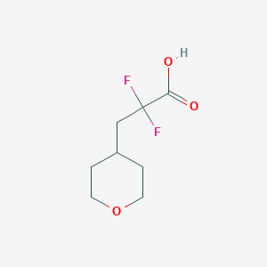 2,2-difluoro-3-(oxan-4-yl)propanoic acid